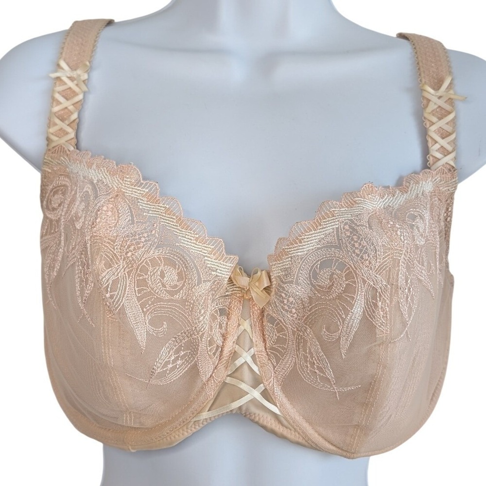 Charade 34I‎ Beige Lace Pretty Adjustable Lightly Lined Bra